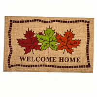 Tapis de bienvenue en fibre de coco imprimé sur mesure avec motif galets de pierre, base en caoutchouc antidérapante, résistant à l'huile, absorbant l'eau, fin et anti-salissures