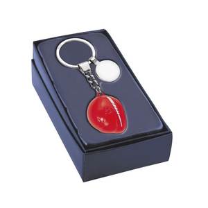 Portachiavi a Forma di Grande Casco Rosso con Moneta, in Metallo Resistente - Product Image 2