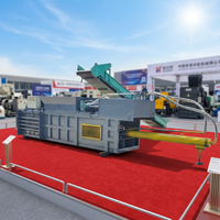 Nouvelle presse à balles hydraulique Longmiao pour bouteilles PET carrées, 100 tonnes, compacteur de plastique robuste avec alimentation par convoyeur pour grands centres de recyclage