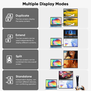 15.6 "portatile IPS pieghevole doppio impilato Monitor 1080P FHD schermo per Laptop incorporato supporto singolo Monitor triplo - Product Image 6