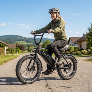 Vélo électrique rétro pour adultes, pneus larges, 20 pouces, tout-terrain, batterie au lithium 48V, frein à disque, vélo de ville - Product Image 2