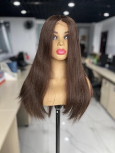 Parrucca in <span class=keywords><strong>Capelli</strong></span> Umani Completamente Annodata a Mano, Base Morbida Antiscivolo in Silicone Senza Colla # Parrucca Medica Liscia a 4 Colori <span class=keywords><strong>per</strong></span> Pazienti Affette da Alopecia Donna - Product Image 4