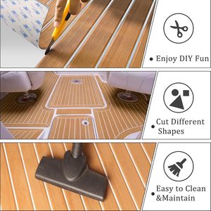 <span class=keywords><strong>Suelo</strong></span> de Espuma <span class=keywords><strong>EVA</strong></span> HXBYX para Barcos, 3 m, Autoadhesivo, Antideslizante, Imitación Teca, para Kayak, Yate, Piscina, RV, 240x79 cm, 240x41 cm - Product Image 4