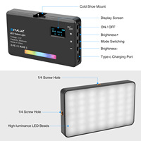 OEM PULUZ Mini Lampe de Remplissage Photo Portable 140 LED RGB Pleine Couleur Réglable 2500K-9000K Alimentée par USB
