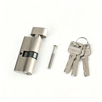 Cylindre de serrure cylindrique en alliage de zinc et laiton de 60 mm, double ouverture, pour porte d'entrée, serrure à mortaise, poignée de porte en bois, 3 clés, modèle 29060
