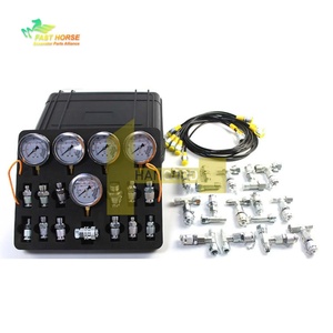 Kit de test de pression hydraulique Hangood à double couche avec 5 manomètres, 5 tuyaux de test, 13 raccords et 14 connecteurs en T, 1/10/25/40/60Mpa - Product Image 2
