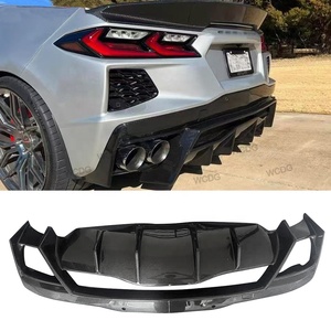 Sợi Carbon Phía Sau Bumper Khuếch Tán Cho Chevrolet Corvette C8 2019 + Tháng 4 Phong Cách Phía Sau Thấp Hơn Lip Khuếch Tán Spoiler Splitter Xe Bodykit - Product Image 1