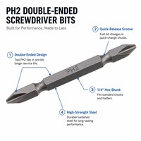 Embouts de tournevis en acier de qualité supérieure PH1 PH2 PH3 50L Finition chromée DIY OEM Personnalisable Pointe magnétique