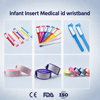 Bracelets d'hôpital personnalisés en plastique jetables pour mères, nourrissons et bébés, avec carte insérée en PVC pour l'écriture manuscrite