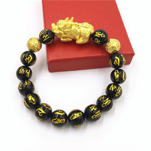 Pulsera Ese chapada en oro, imponente y duradera, con cuentas de mantra de seis caracteres, para hombre y mujer, regalo de joyería para parejas - Product Image 3