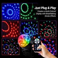 2024 Style chaud télécommande rvb LED Disco Ball 7 modes scène lumière lampe stroboscopique IP65 E27 Base pour fête DJ et utilisation en entrepôt