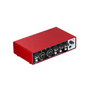 Fabricant OEM 24Bit 192KHz USB Interface audio professionnelle 2 entrées 2 sorties Podcast Équipement Live Cartes son pour Record Studio