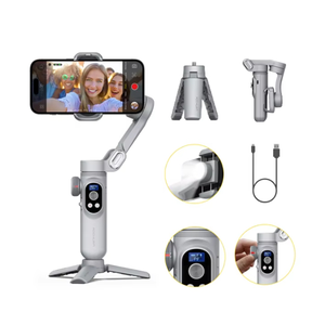 Smart <span class=keywords><strong>Xpro</strong></span> Professional <span class=keywords><strong>3</strong></span>-Achsen-Stabilisator 360° Rotation Automatische Gesichtsverfolgung Faltbarer Selfie Vlog Video Kamera Gimbal - Product Image 1