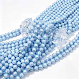 Perle di Vetro Blu Aurora Effetto Sirena, Perle Rotonde ad Alta Lucentezza per Gioielli Boho Marini Impilabili e Maximalistici - Product Image 3