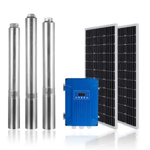 Pompa air bawah air tenaga surya 4 inci, pemasok pompa air tenaga surya DC 1.5 kW untuk pertanian