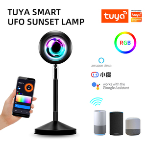Lámpara Proyector de Atardecer Inteligente Tuya RGB, Lámpara de Pie Decorativa LED de 16 Colores, Control Remoto por Aplicación Móvil Wifi, Proyección de Atardecer Tuya - Product Image 4