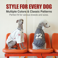 Vêtements d'été rétro légers et respirants pour animaux de compagnie, vêtements de sport pour petites et moyennes races, vente en gros, logo personnalisé, OEM, ODM, maillot de football pour chien