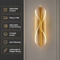 Lampe murale LED moderne de luxe en aluminium doré et cristal, style nordique, pour chambre à coucher, chevet, salon, intensité variable, CRI 90 élevé, vente en gros