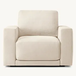 Oem ODM sang trọng thiết kế hiện đại sofa đơn bông Linen ghế cổ nhung giọng cánh tay ghế phòng khách sofa nhà Máy Giá