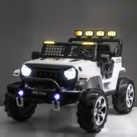 Voiture électrique tout-terrain à quatre roues pour enfants avec double siège, télécommande, et fonction poussette parent-enfant, alimentée par batterie
