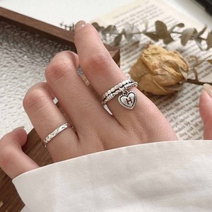 Yinruitai S925 Sterling <b>Silver</b> Heart Open <b>Ring</b> For Women Korean Style Summer Jewelry Gift - Product Image 2