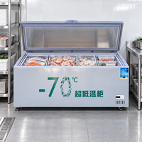 Congélateur ultra-rapide de qualité commerciale à refroidissement direct -60°C ℃   Congélateur vertical à température unique en acier inoxydable 201