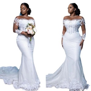 Abito <span class=keywords><strong>da</strong></span> <span class=keywords><strong>Sposa</strong></span> di Lusso Nuovo Design con Strascico Elegante Bianco a Sirena 2025 Silhouette: Abito <span class=keywords><strong>da</strong></span> Ballo - Product Image 1