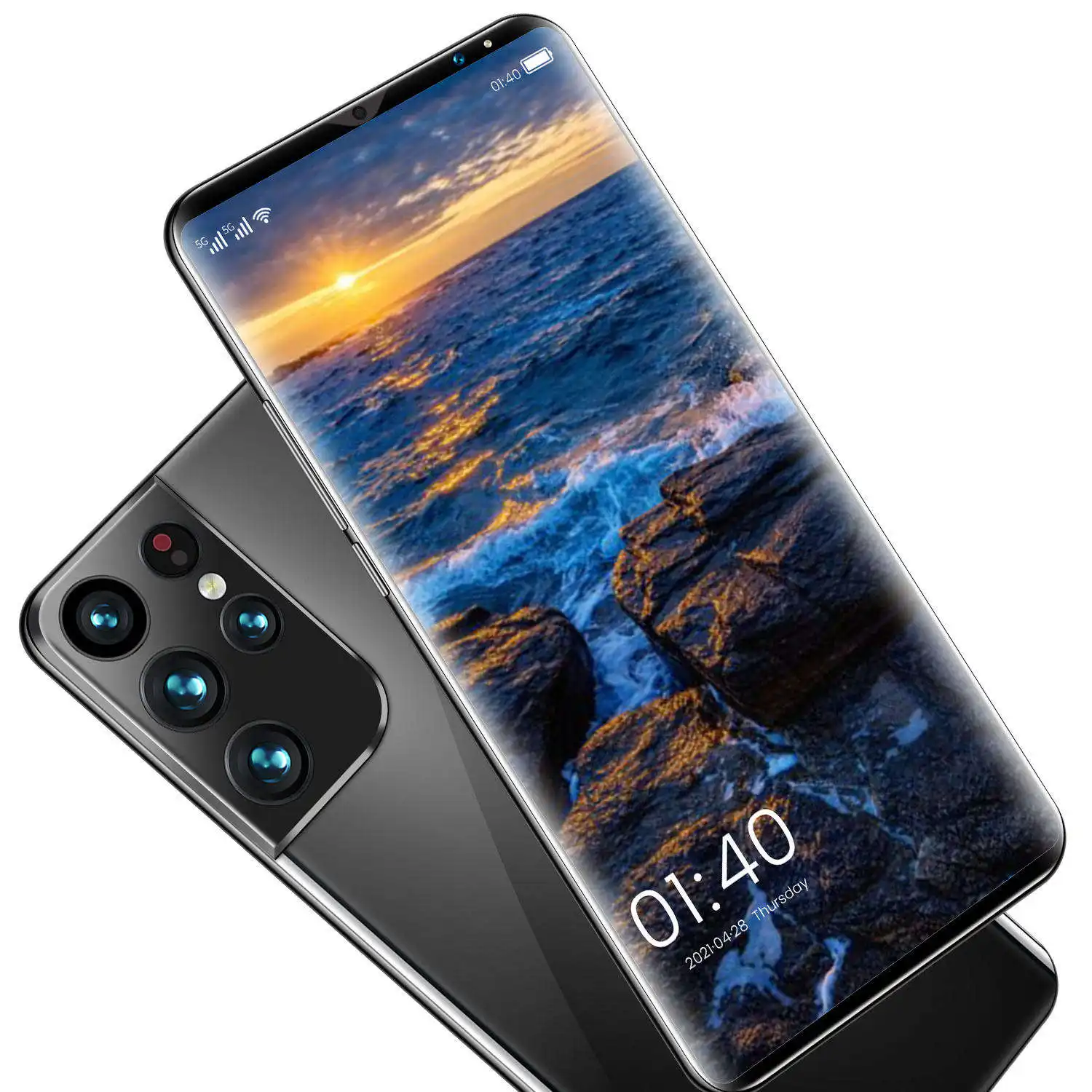 2022 Nova Versão Global S21 Smartphone de tela cheia 5g 7.3 polegadas Dual Card Dual Standby Face Reconhecimento Impressão digital 12gb + 512gb
