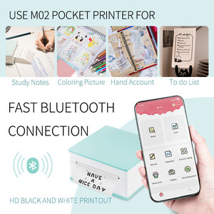 Impresora térmica portátil para fotos, Mini impresora térmica portátil con etiqueta adhesiva de tarjeta de mano, <span class=keywords><strong>diente</strong></span> azul, fabricante M02 - Product Image 4