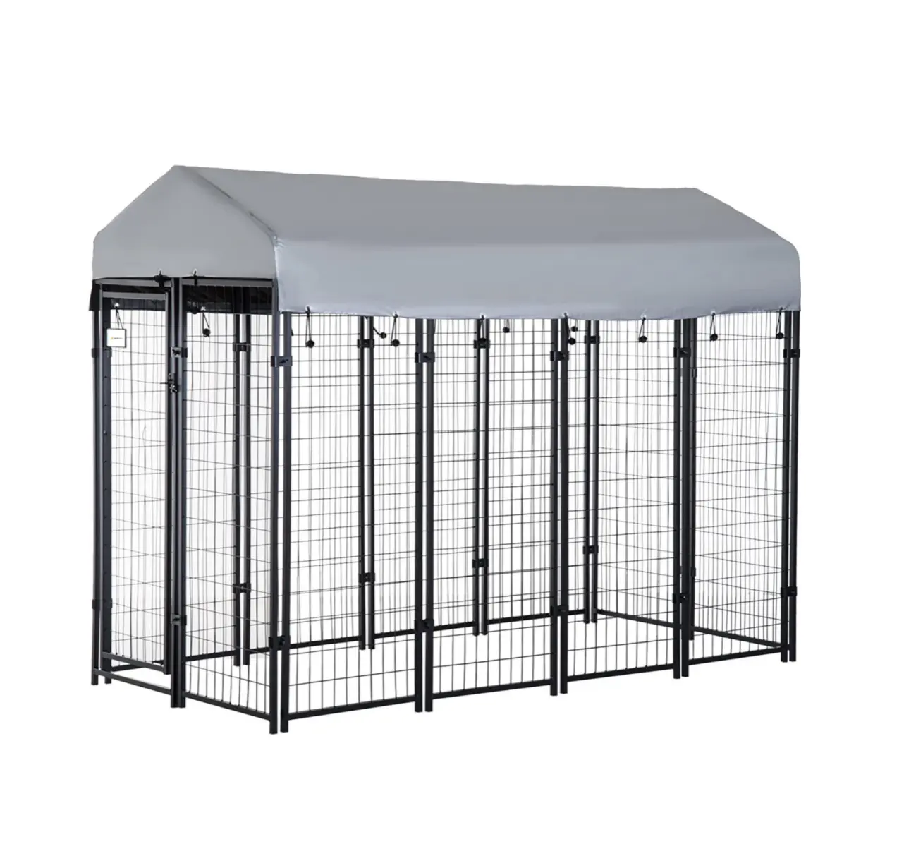 Chilochilo 8x4x4.5ft fil soudé chenil extérieur pour chien caisse de parc avec couvercle étanche