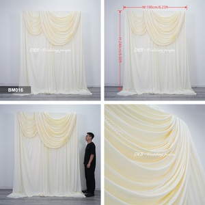 Custom Size Milk <b>Silk</b> Backdrop <b>Curtain</b> for Wedding Ceiling Decorations Stage Backdrops - Product Image 3