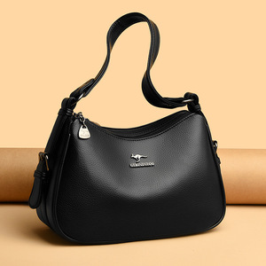 Wholesale Large Capacity Vintage Leather Women Handbags PU Leather Designer Female Purses Women Classic Soft <b>Tote</b> Bags - Product Image 1