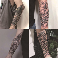 Pegatinas de tatuajes temporales no reflectantes inspiradas en jugos de hierbas, ecológicas, de papel, para antebrazo/brazo completo de hombre, venta al por mayor transfronteriza