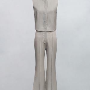 Costume pour femme personnalisé OEM ODM de haute qualité, veste décontractée, haut et pantalon pour la saison printemps-automne - Product Image 2