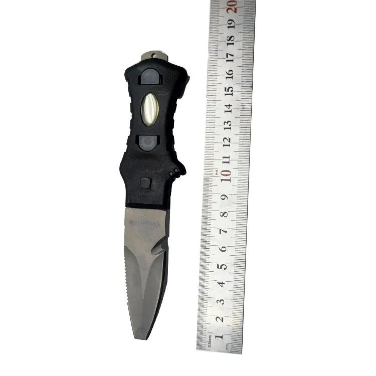 سكين غوص من الفولاذ المقاوم للصدأ عالي الجودة ، سكين غوص بشفرة نقطة مع حزام الساق