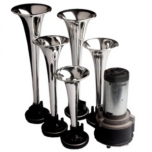 Bocina de aire de cinco tubos para coche, bocina eléctrica de 12 V, bocina de música universal, bocina de jazz, altavoz rojo de advertencia - Product Image 5
