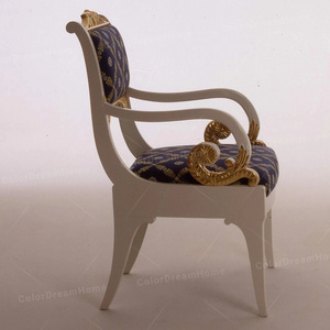 Sillón barato duradero exquisito con acento <span class=keywords><strong>Vintage</strong></span> de lujo francés, muebles hechos a mano para Hotel Villa House - Product Image 4