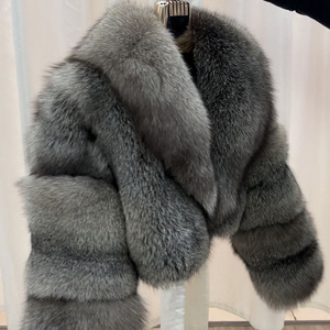 Atacado Personalizado Mulheres Casaco Quente Grosso Natural Genuine Fox <span class=keywords><strong>Fur</strong></span> Esconde Casaco De Pele De Raposa - Product Image 2