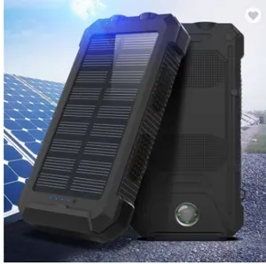 공장 가격 20000mAh 대용량 휴대용 태양 전원 은행 범용 솔라 충전기 나침반 여행 캠핑 하이킹