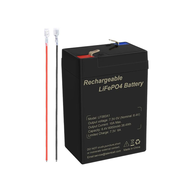 6000 Cycles 6V 6Ah Lithium LiFePO4 Battery 6V Rechargeable Replacement Battery for Power Wheels/Emergency Light