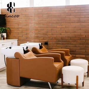 European Style Beauty Hairdressing Shampoo <b>Chair</b> with Thickened Seat Cushion Semi-lying Design Barbershop Shampoo Bed - Product Image 5