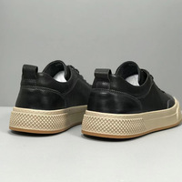 Baskets décontractées de luxe pour hommes en cuir de vache véritable de haute qualité, style rétro, antidérapantes pour sports d'hiver - Marche et course à pied