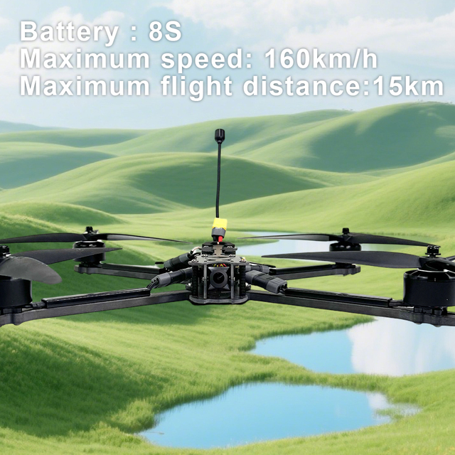 Wind Resistant 10 Inch UAV Payload 5KG VTX 1800TVL Brushless Motor Remote Control 8K Long Range FPV Racing Drone Camera Carbon