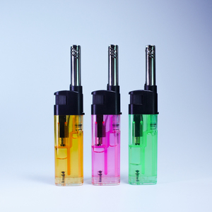 Briquet à gaz portable en plastique durable rechargeable au <span class=keywords><strong>butane</strong></span> électrique personnalisé pour le camping et la cuisine - Product Image 1