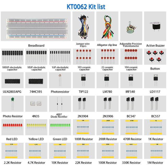 Electronics Components Starter Package Diy Electronics Learning Kit for Arduino Set R3 Tutorial