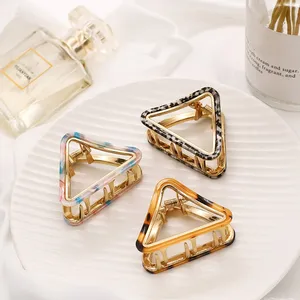 Yomo 2024 High quality acrylic metal hair clips triangle hair claw acetate hair claw clip for girls