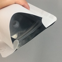 Sacs à fermeture éclair en PE personnalisables, résistants à l'humidité, pour le stockage des aliments, finition givrée noire/blanche, capacité de 10 oz, logo
