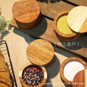 Bamboo <b>Spice</b> <b>Jar</b> With Magnetic Lid Airtight Storage For Kitchen Condiments Solid Seasonings Swivel Design - Product Image 3