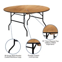 Muebles de Hotel, Mesa de Comedor Plegable de Acero y Madera Contrachapada para Exteriores, Tamaños Personalizados de 4, 5 y 6 Pies, para 8 Personas, para Sala de Estar