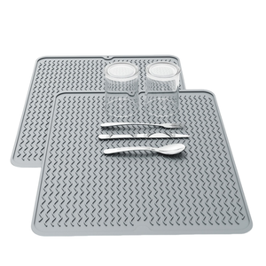 Tapis de séchage de vaisselle en silicone en vente chaude pour le comptoir de cuisine, tapis de séchage de vaisselle, tapis de drainage antidérapant résistant à la chaleur en silicone pour robinet - Product Image 1